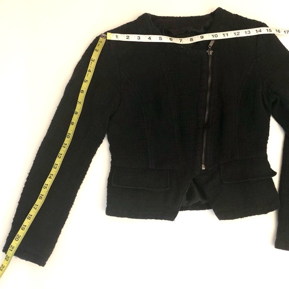 Mossimo Tweed Asymmetrical Zip Black Jacket | S - Picture 8 of 8